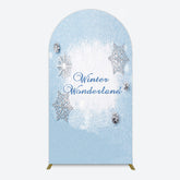 Aperturee - Aperturee Blue White Glitter Winter Wonderland Arch Backdrop